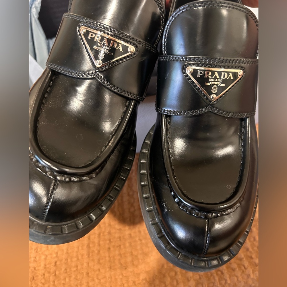 Prada Women's Black Slip-On Loafers - Picture 2 of 8